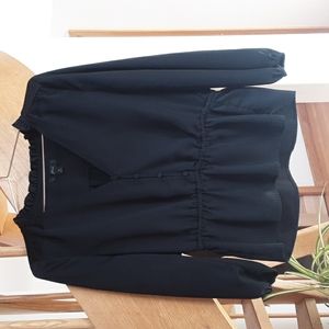 j crew 6 ~ black peplum blouse top